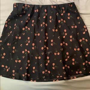 Black floral skirt